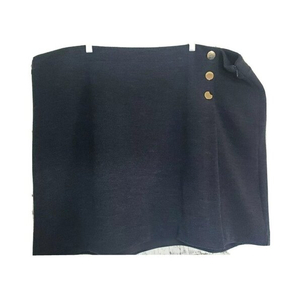 Loft Dressbarn Womens Skirt Wool,  blue with bottons. Size 26 plus New MS $69.50 - Picture 1 of 6